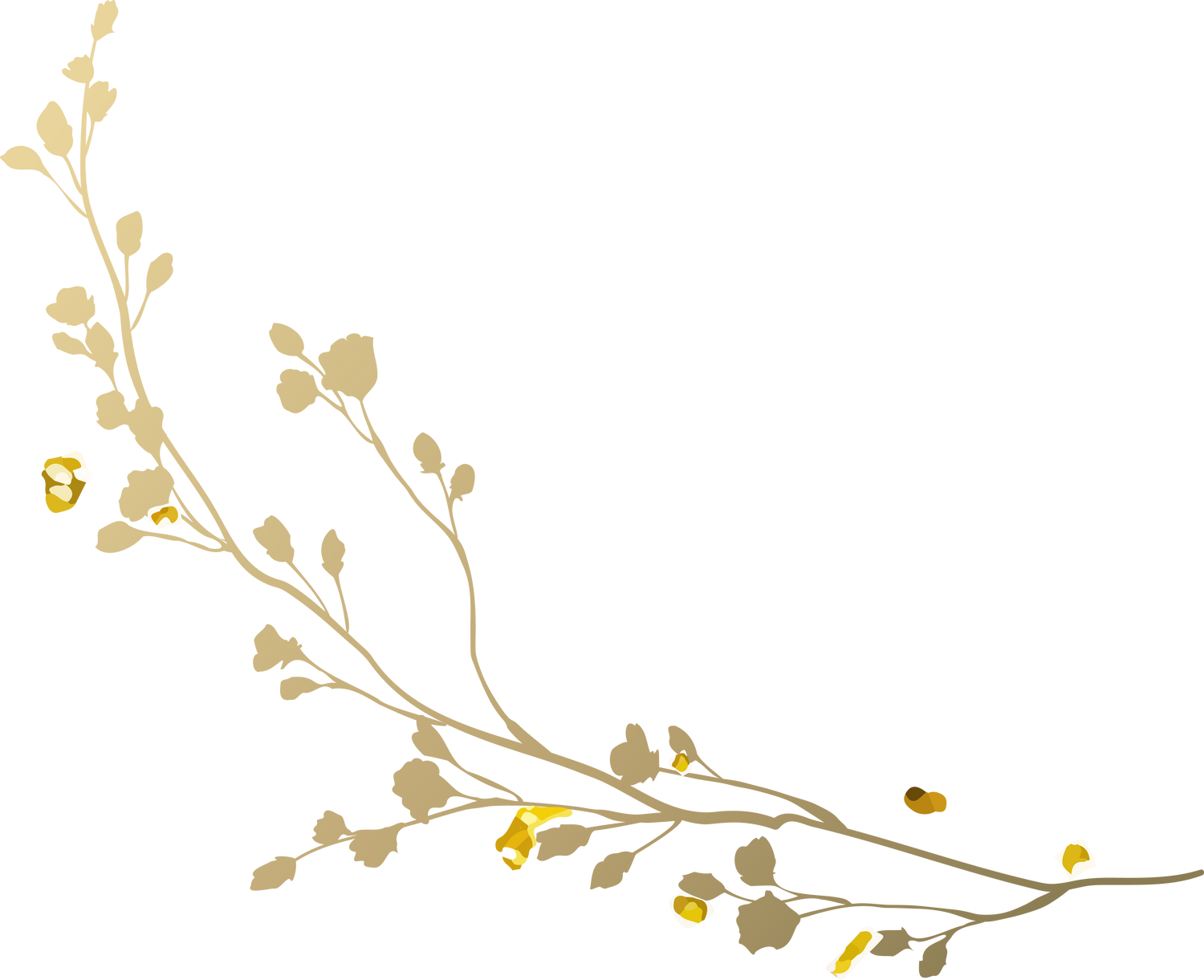Gold leaf branch illustration