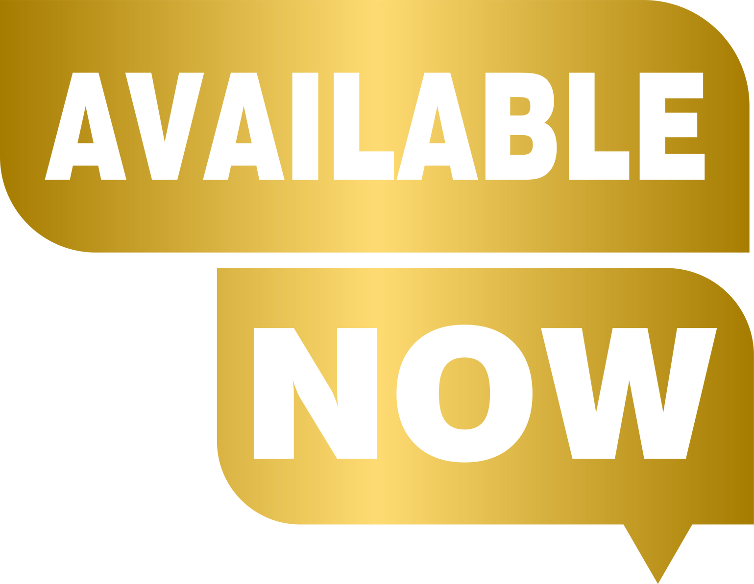 Available now golden label, badge or banner